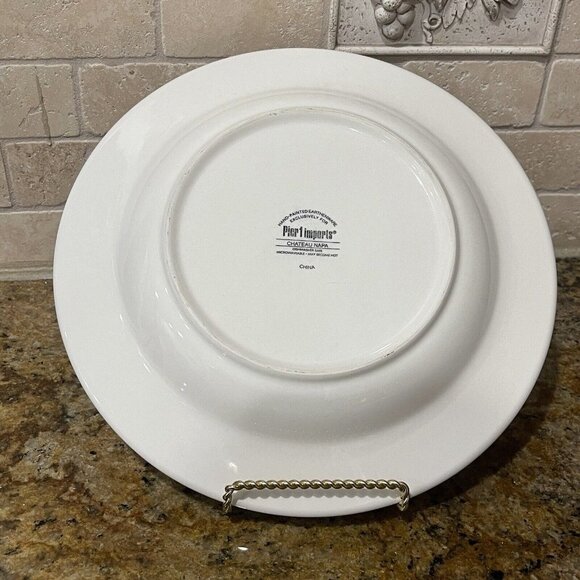 Pier 1 Imports Soup Bowl Chateau Napa Hand Painted Pasta Grapes Vine 10.75" EUC - Picture 3 of 7